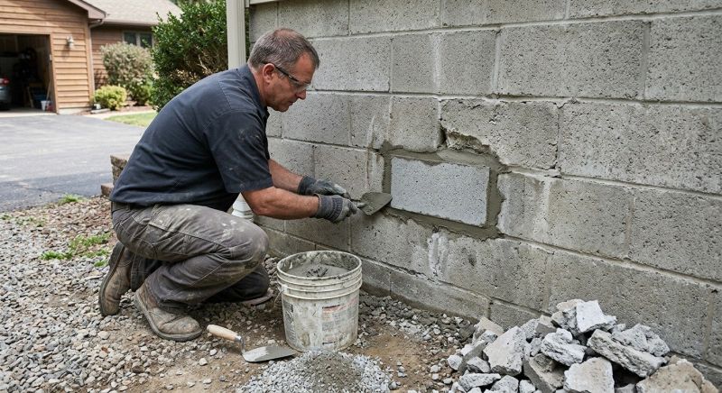 Cinder Block Wall Repair in Highland Park, NJ