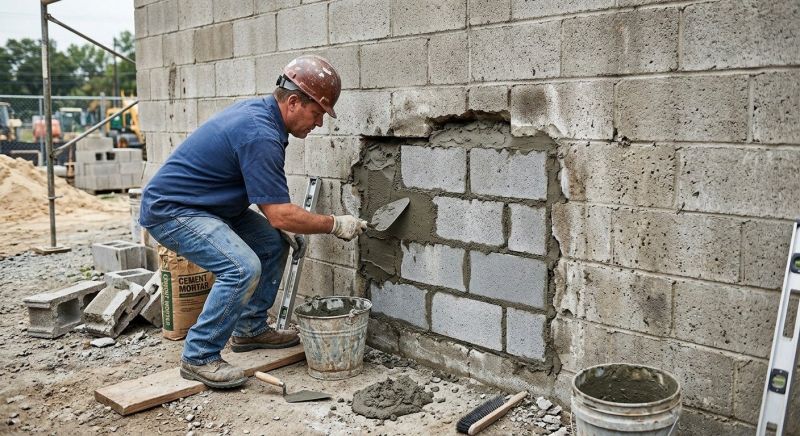 Cinder Block Wall Repair in Long Valley, NJ