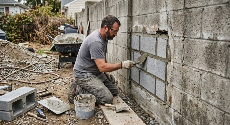 Cinder Block Wall Repair in Long Valley, NJ
